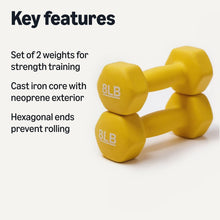 Load image into Gallery viewer, Amazon Basics Neoprene Dumbbell Hand Weights for Exercise and Muscle Toning