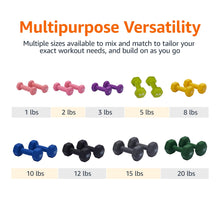 Load image into Gallery viewer, Amazon Basics Neoprene Dumbbell Hand Weights for Exercise and Muscle Toning