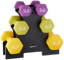 Load image into Gallery viewer, Amazon Basics Neoprene Dumbbell Hand Weights for Exercise and Muscle Toning